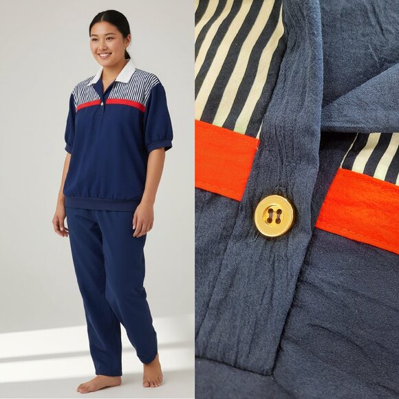 vintage Pants - Vtg 80s windbreaker track suit - Susan Christopher brand